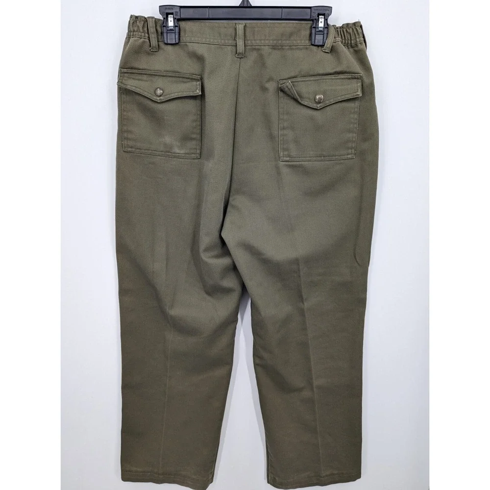 Vtg Boy Scouts of America Cargo Pants Men's 36 x 28, Green 6 Pocket Elastic